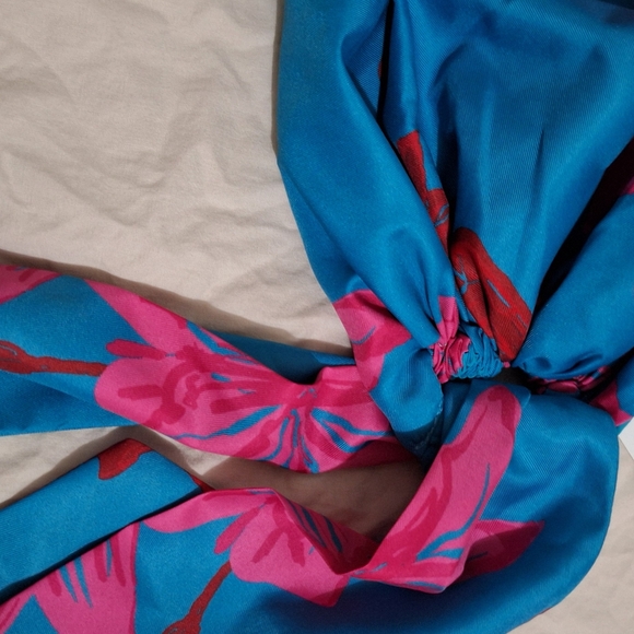 NWT BLUE PINK PRINT HEAD WRAP - Picture 5 of 7